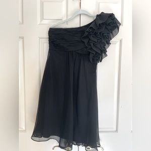 New never worn with tag Guess silk mini black one shoulder dress XS